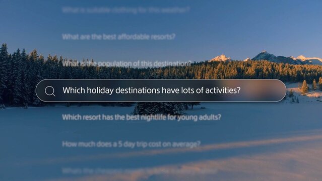 Winter travel search interface template