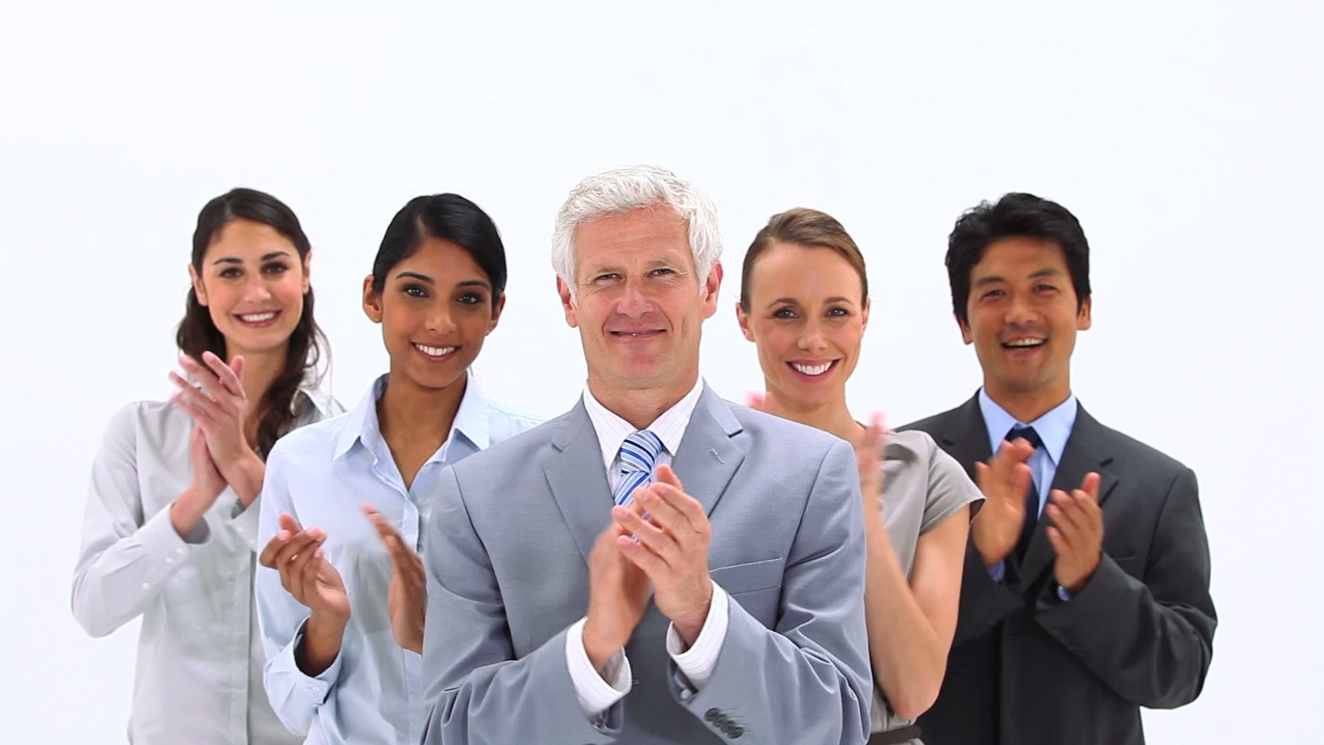 Business team applauding