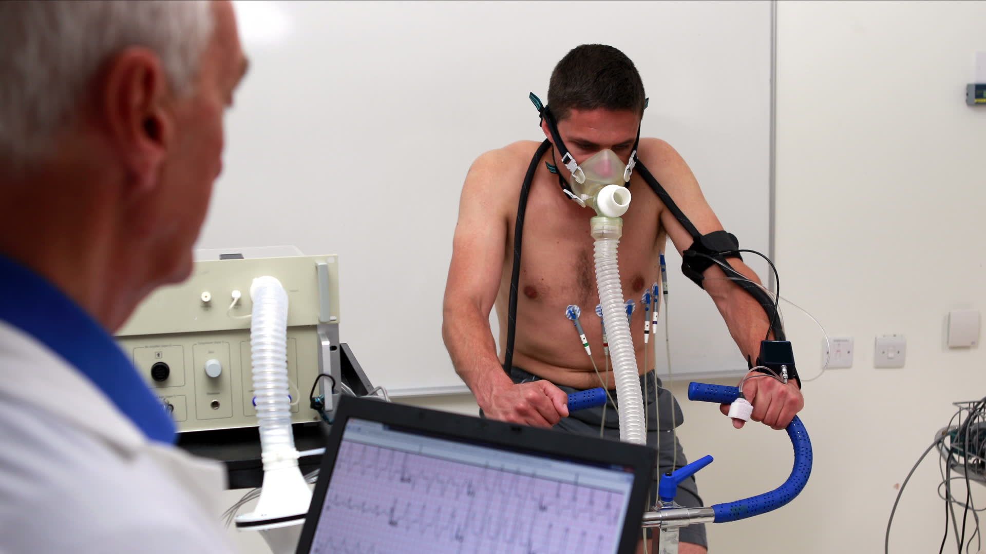 Man undergoing an exercise stress test